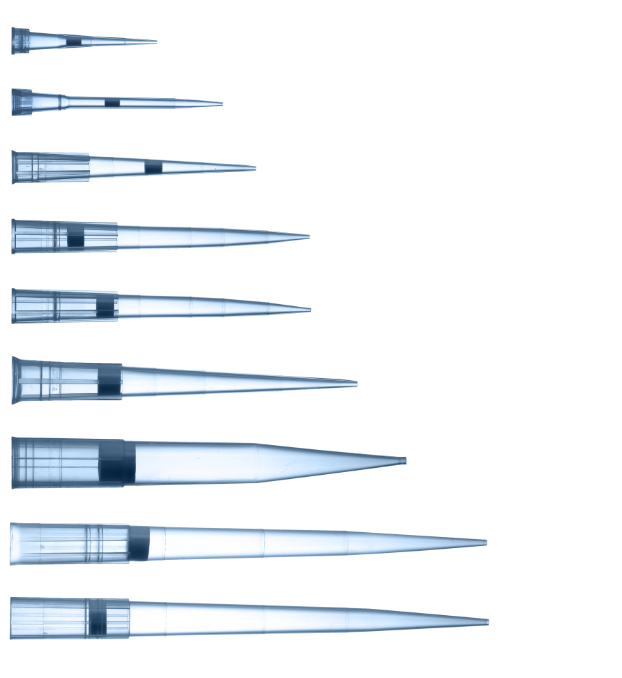 Standard Pipette Tips Bevelled Graduated - Bulk - 1-200 µL