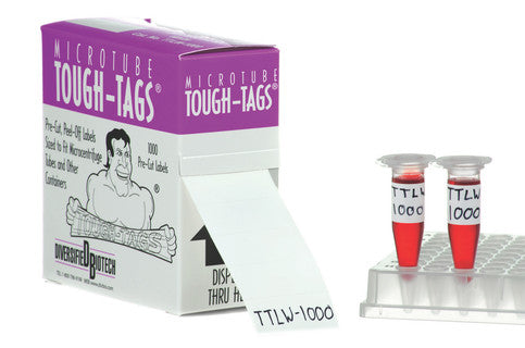 Tough-Tags 1.28 x 0.50", White, 5 rolls/case