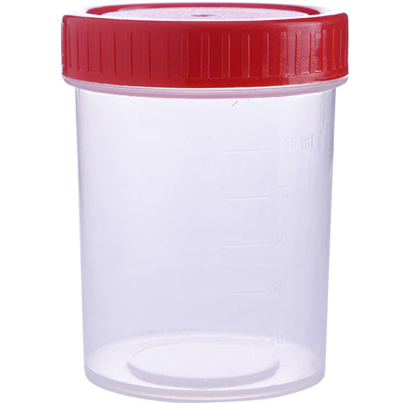 Sample Container with Label, PP/HDPE, 120 ml, Sterile